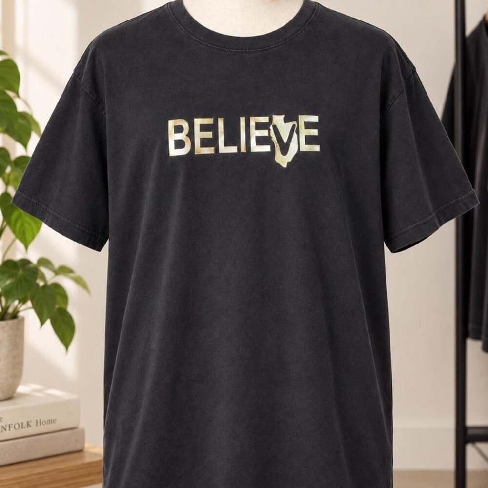 FUAD Believe Graphic Tee Size 2XL Black Streetwear T-Shirt
